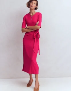 Robe midi Zinnia en point de Rome à nouer