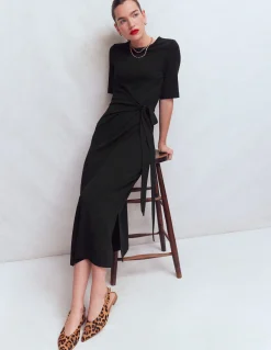 Robe midi Zinnia en point de Rome à nouer