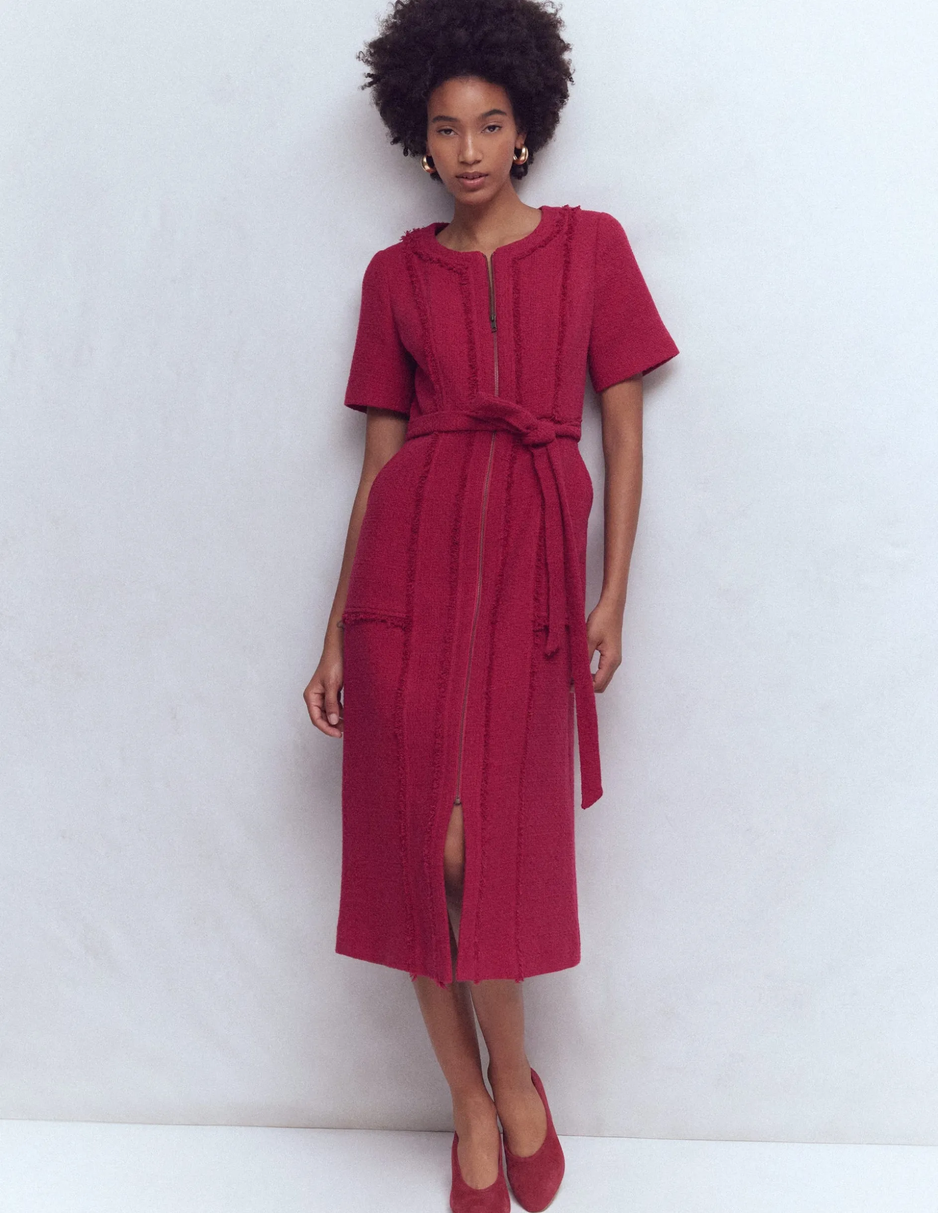 Robe texturée Ruth à fermeture zippée