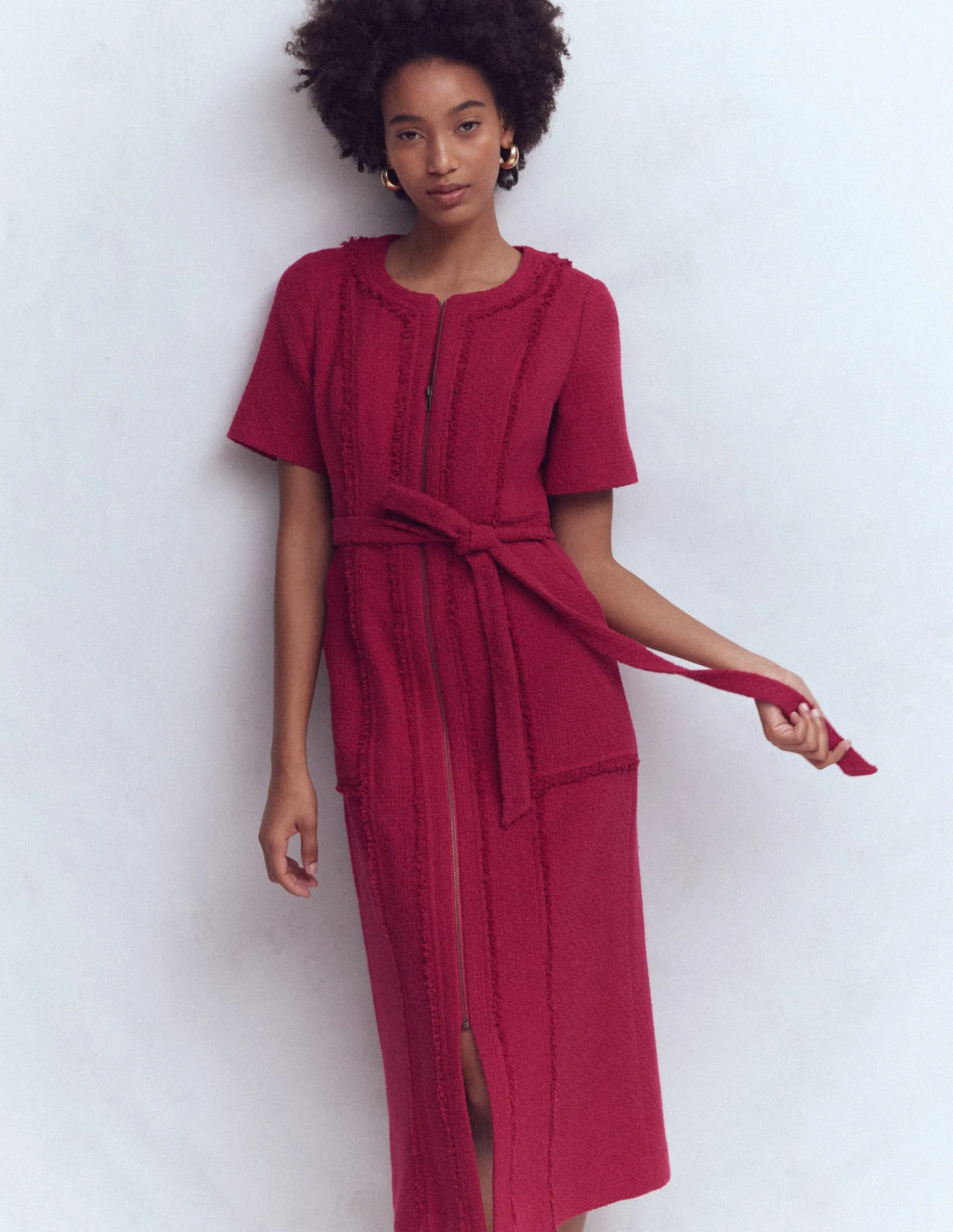 Robe texturée Ruth à fermeture zippée