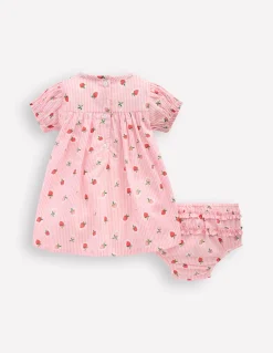 Robe tissée froncée