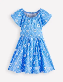 Robe tournoyante à manches virevoltantes