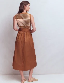 Robe zippée sur le devant en mélange de techniques