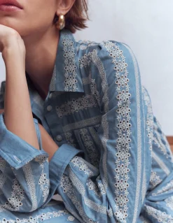 Robe-chemise longue Ellie en coton