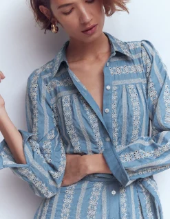 Robe-chemise longue Ellie en coton