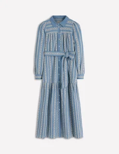 Robe-chemise longue Ellie en coton