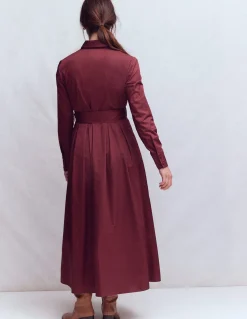 Robe-chemise plissée à volants