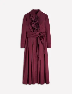 Robe-chemise plissée à volants