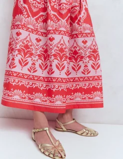 Sandales plates effet cage