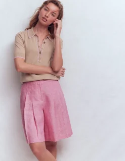 Short Highbury plissé en lin