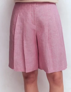 Short Highbury plissé en lin