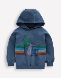 Sweat à capuche graphique teint en pièce