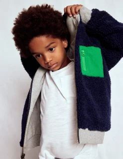 Sweat à capuche réversible en borg