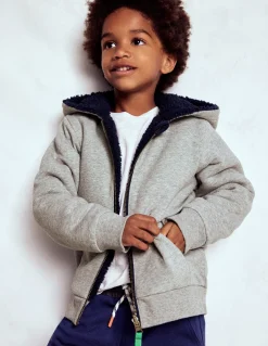 Sweat à capuche réversible en borg