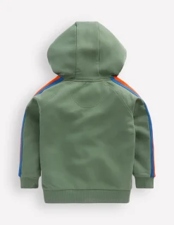 Sweat à capuche zippé avec manches raglan