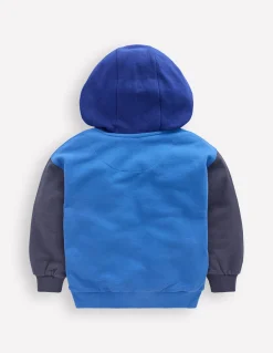 Sweat à capuche zippé colourblock