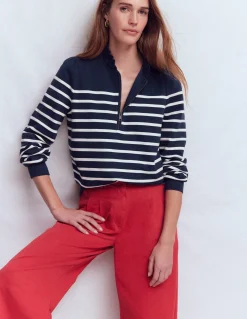 Sweat volanté partiellement zippé