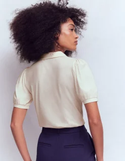 Top à manches courtes et col zippé
