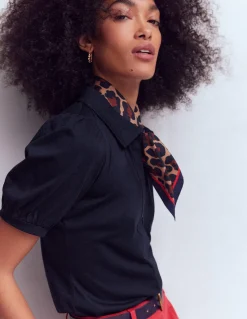 Top à manches courtes et col zippé