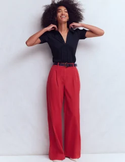 Top à manches courtes et col zippé