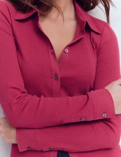 Top boutonné à col