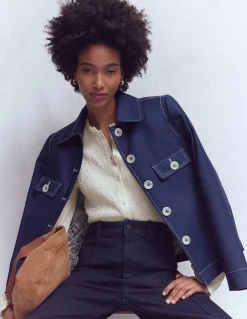 Top boutonné ultra-doux à smocks