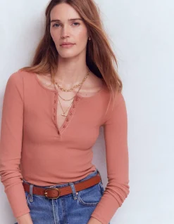 Top col tunisien côtelé