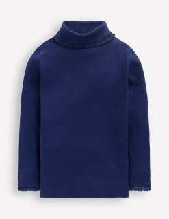 Top côtelé à col roulé