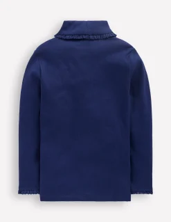 Top côtelé à col roulé