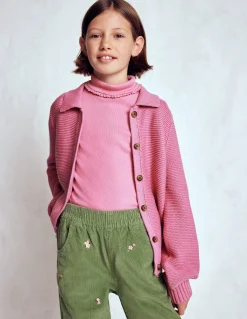 Top côtelé à col roulé