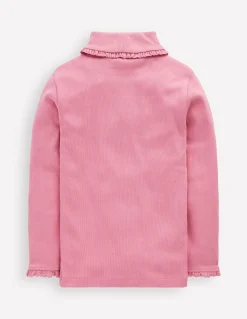 Top côtelé à col roulé