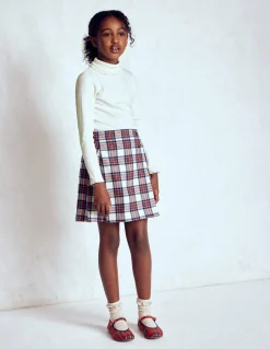 Top côtelé à col roulé