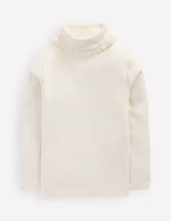 Top côtelé à col roulé