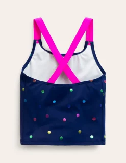 Top de tankini croisé dans le dos