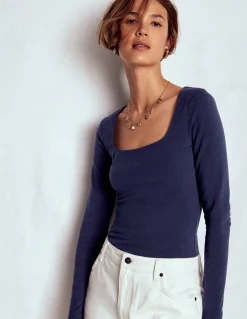 Top double épaisseur à col carré