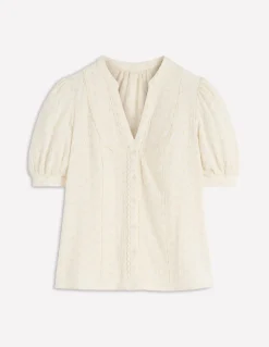 Top double-étoffe à détails dentelle