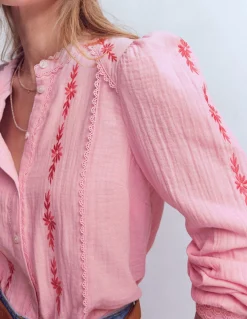 Top double-étoffe Rhea à détails