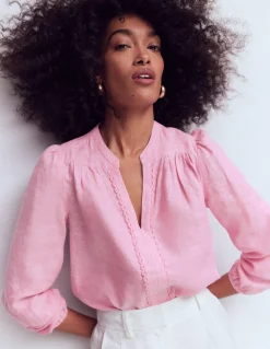 Top en lin à détails intégrés