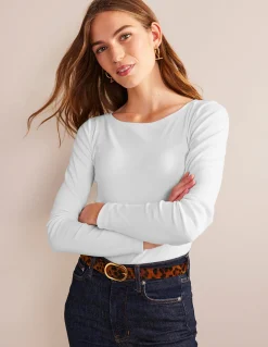 Top essentiel à col bateau en jersey