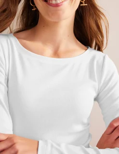 Top essentiel à col bateau en jersey