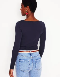 Top essentiel à col bateau en jersey