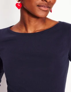 Top essentiel à col bateau en jersey