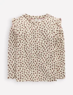 Top flammé à manches volantées