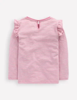 Top flammé à manches volantées