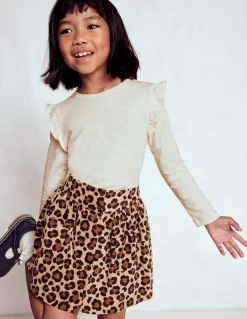 Top flammé à manches volantées