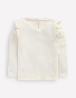 Top flammé à manches volantées