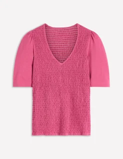 Top Lyla à col V et smocks