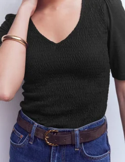 Top Lyla à col V et smocks