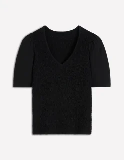 Top Lyla à col V et smocks