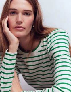 Top rayé à manches plissées